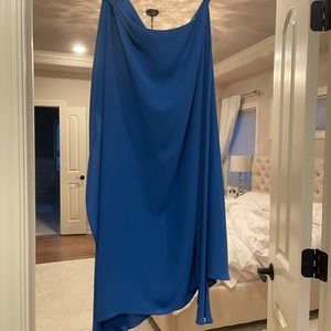 BCBGmaxazria bright rich blue one shoulder dress